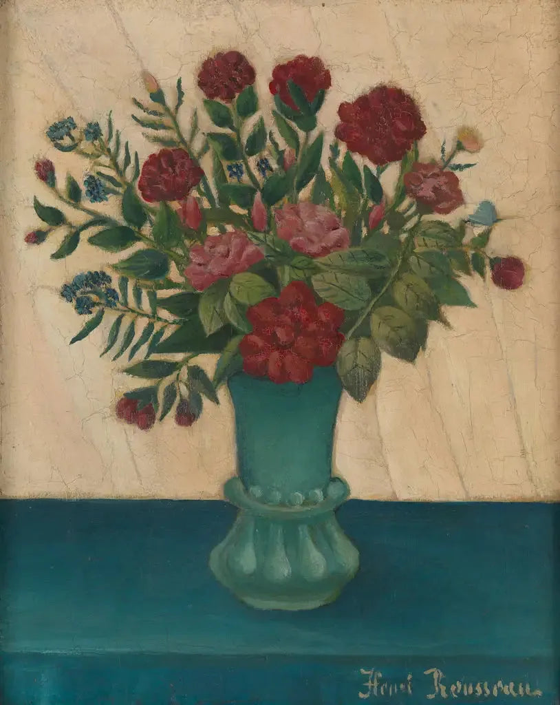 Flores en un jarrón - Henri Rousseau