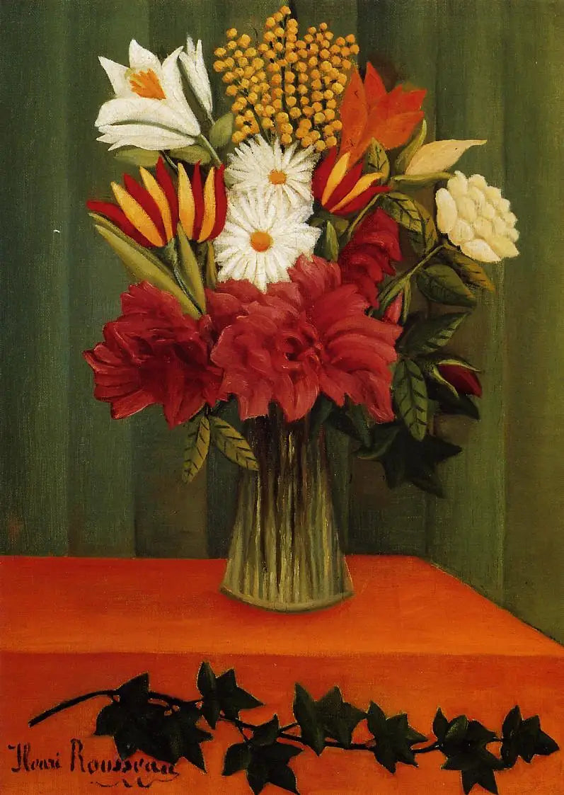 Flores en un jarrón - Henri Rousseau