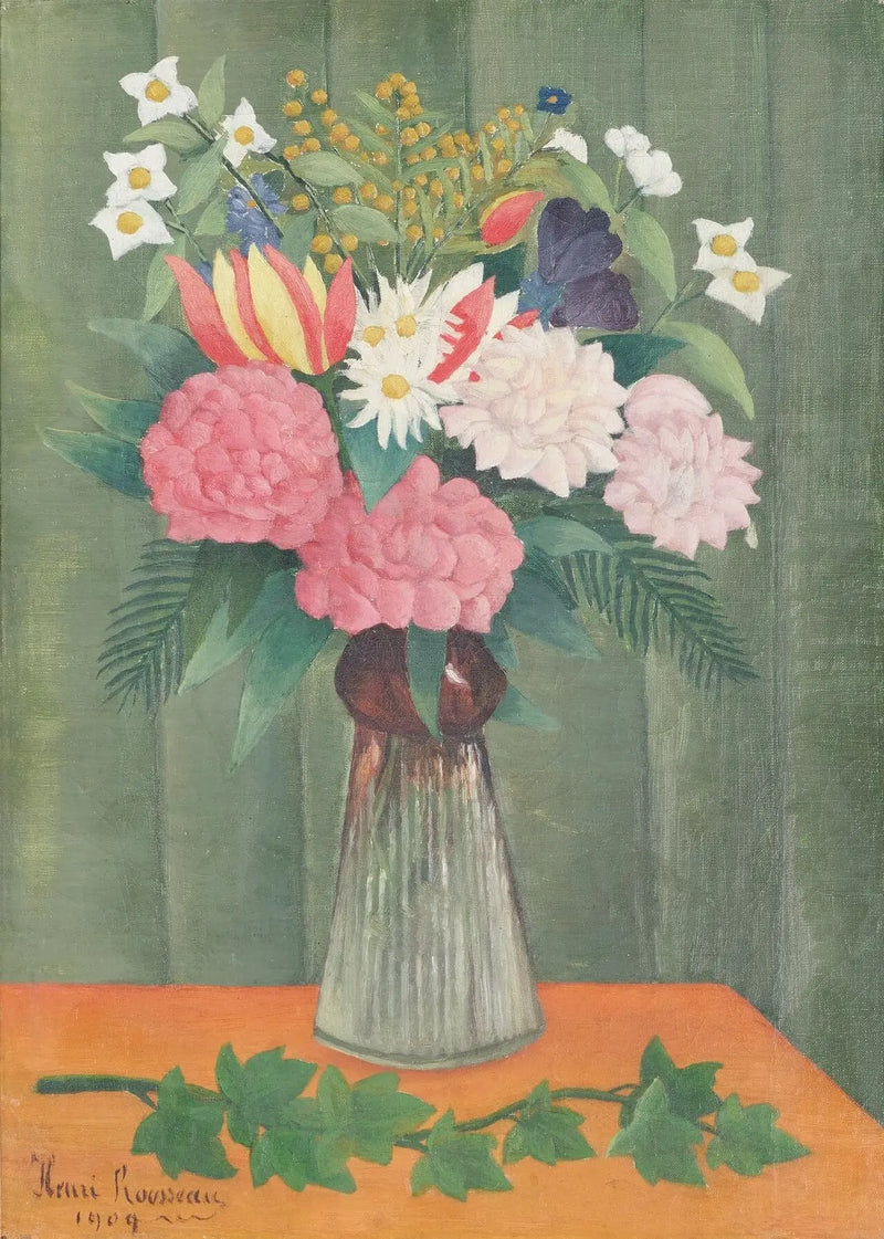 Flores en un jarrón - Henri Rousseau
