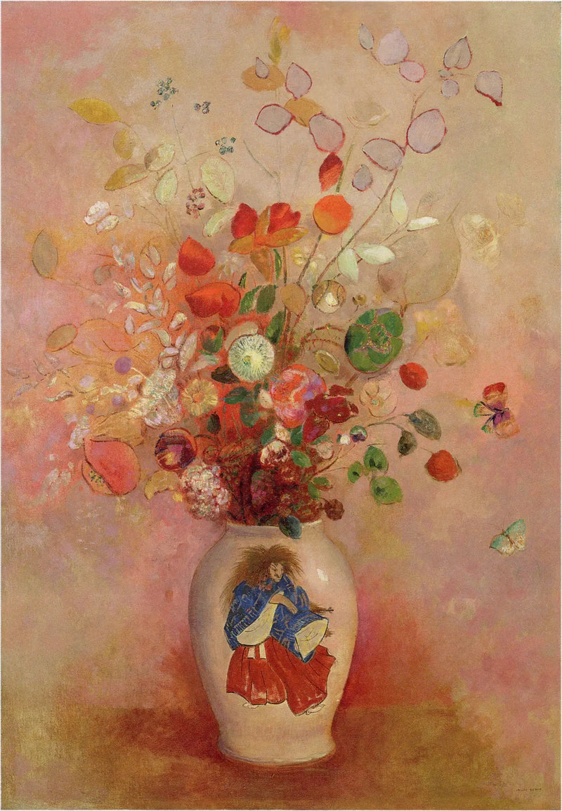 Flores en un jarrón japonés - Odilon Redon