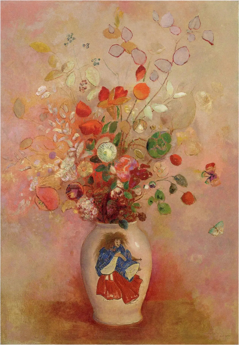 Flores en un jarrón japonés - Odilon Redon