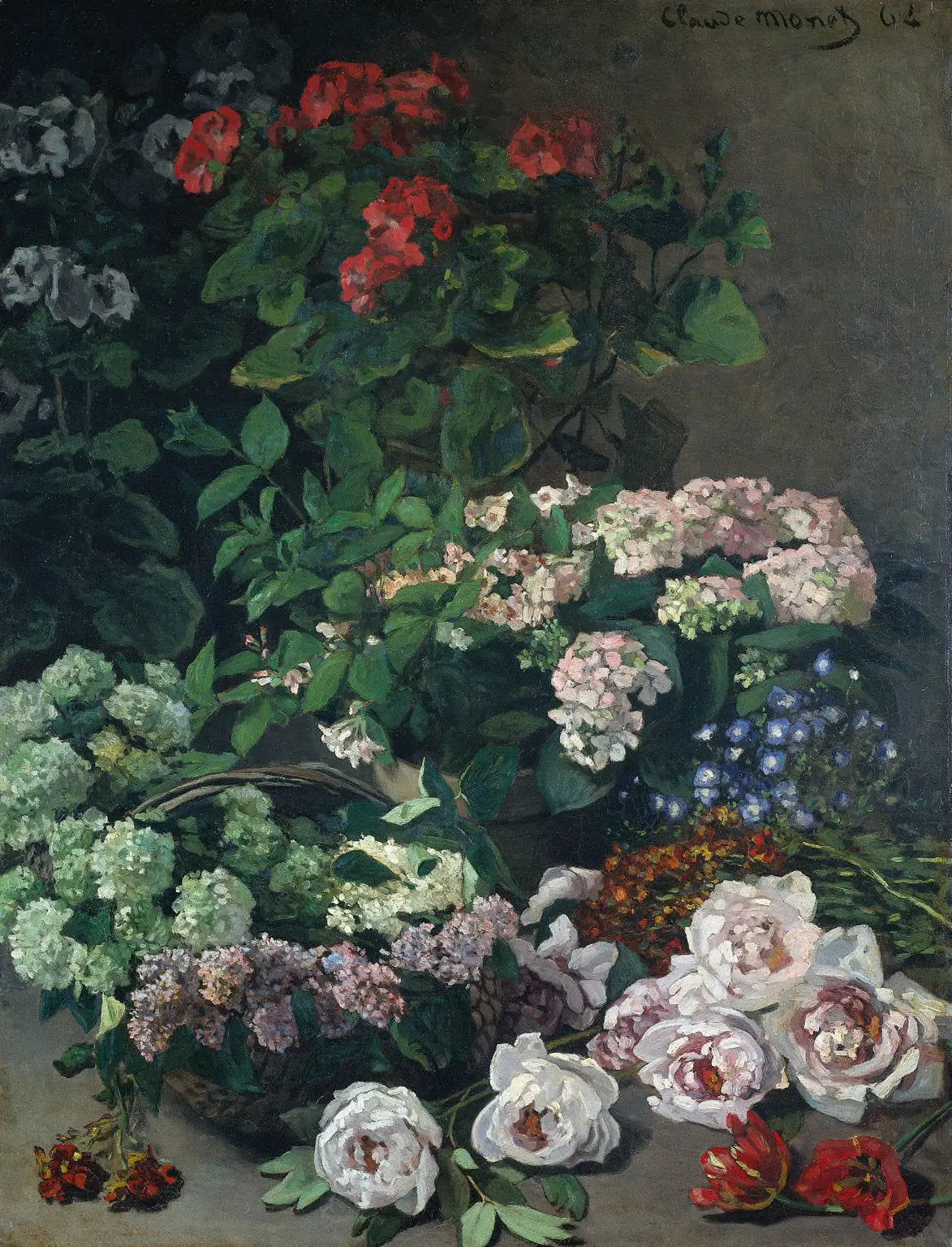 Fleurs de printemps - Claude Monet image 1 copie peinte à la main à l’huile