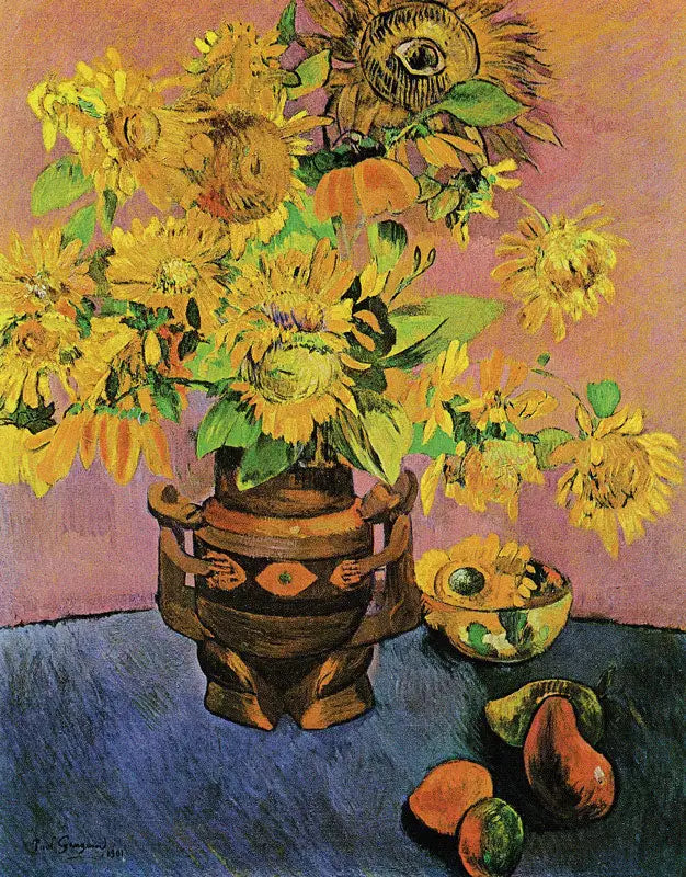 Flores de girasol y mangos - Paul Gauguin