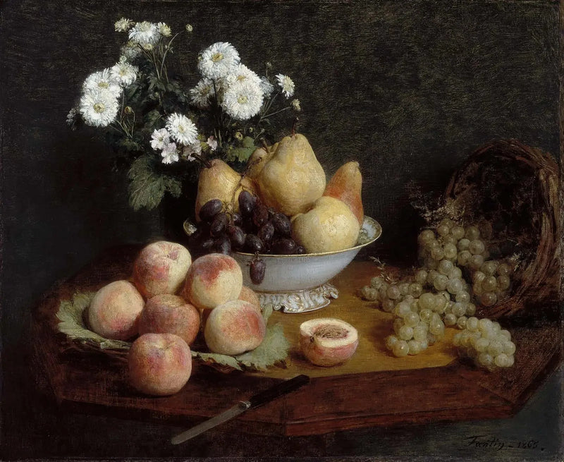 Flores y frutas sobre una mesa - Henri Fantin-Latour