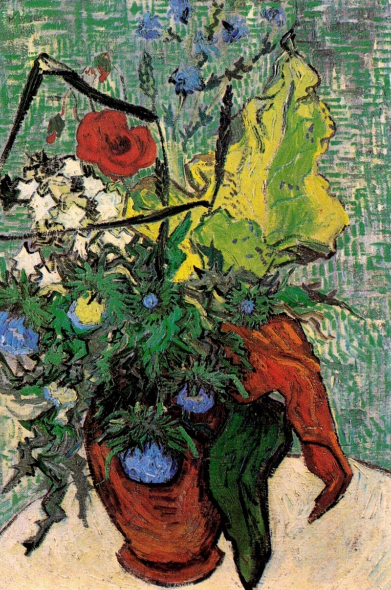 Flores silvestres y cardos en un jarrón - Vincent van Gogh