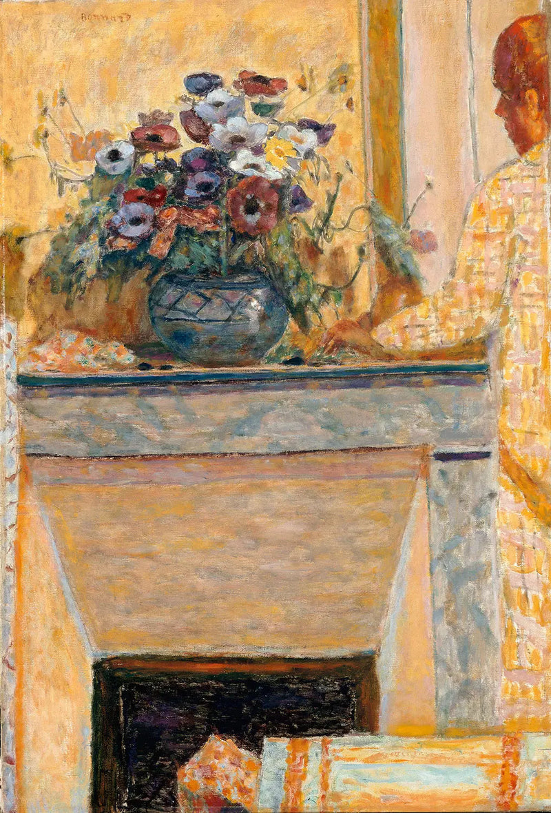 Flores sobre una chimenea en Cannet - Pierre Bonnard