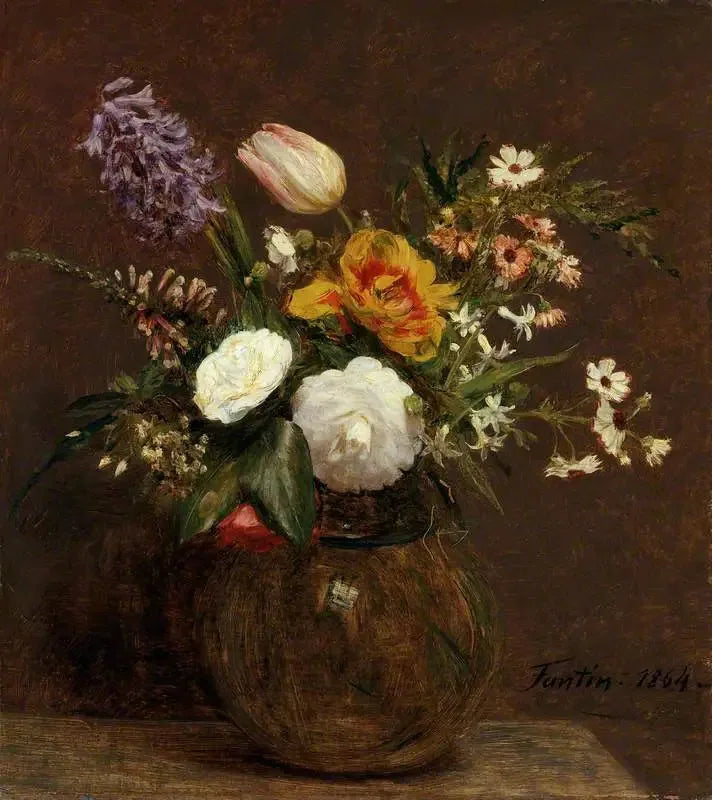 Flores: Tulipanes, Camélias y Jacintos - Henri Fantin-Latour