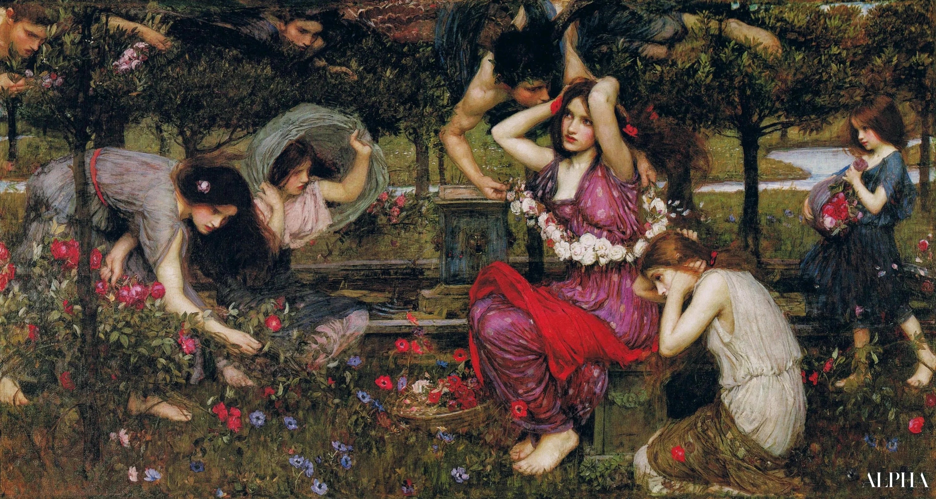 Reproduction du tableau « Flore et les zéphyrs - John William Waterhouse » par Alpha Reproduction en peinture à l’huile