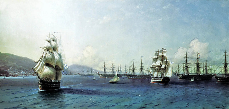 Flota del Mar Negro en la bahía de Tesalónica, justo antes de la guerra de Crimea - Ivan Aivazovsky