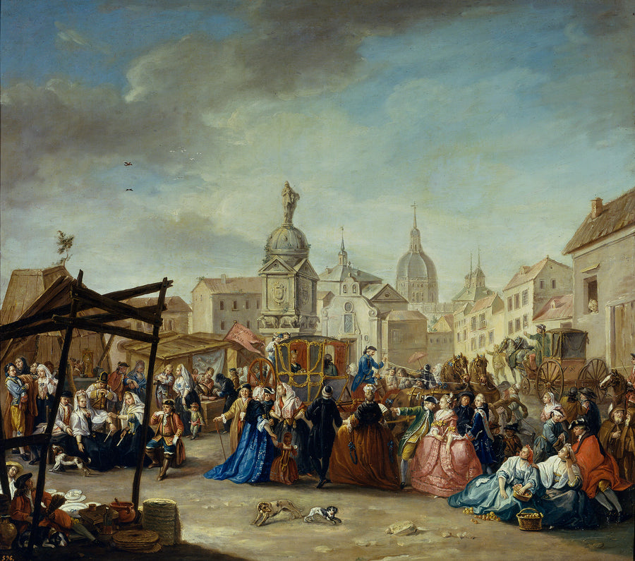 "Foire de Madrid sur la place Cebada" - Manuel de la Cruz