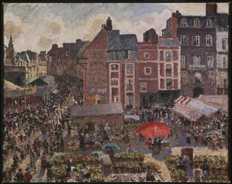 Feria en una tarde soleada, Dieppe - Camille Pissarro
