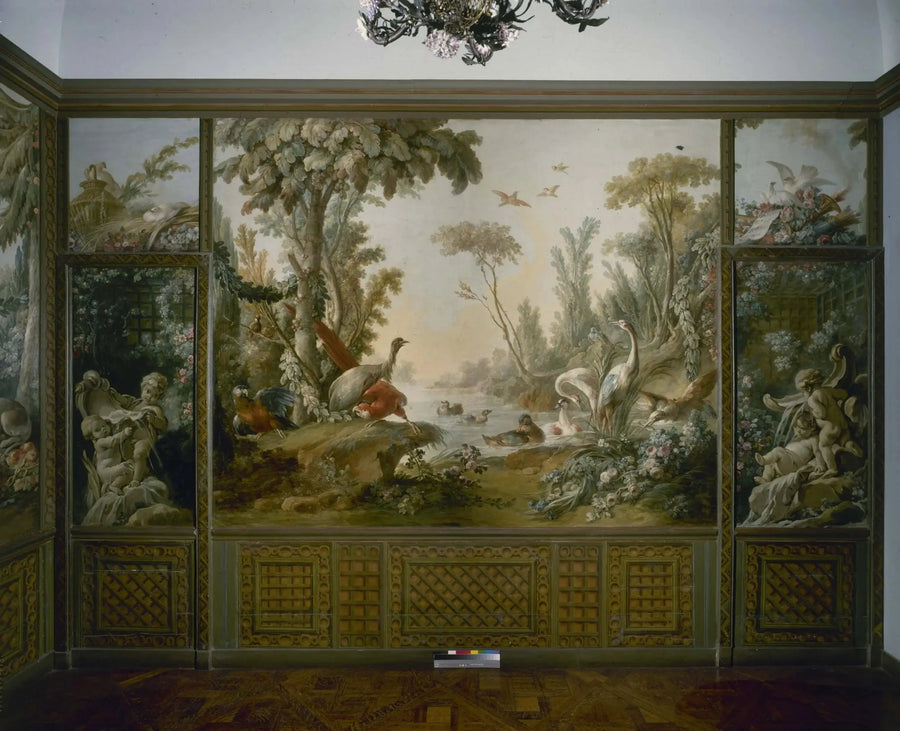 Fuente con dos amores, uno de los cuales está acostado - François Boucher