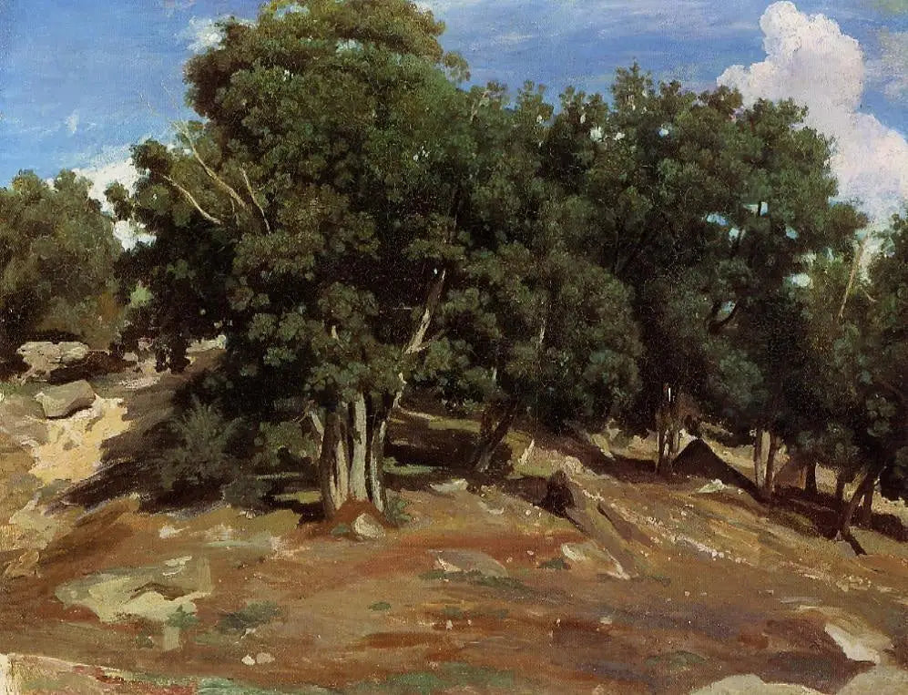 Fontainebleau – Chênes noirs du Bas-Préau - Jean-Baptiste Camille Corot - Alpha Reproduction