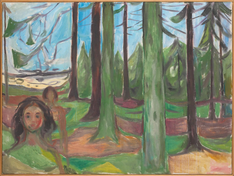 Bosque con dos personajes - Edvard Munch