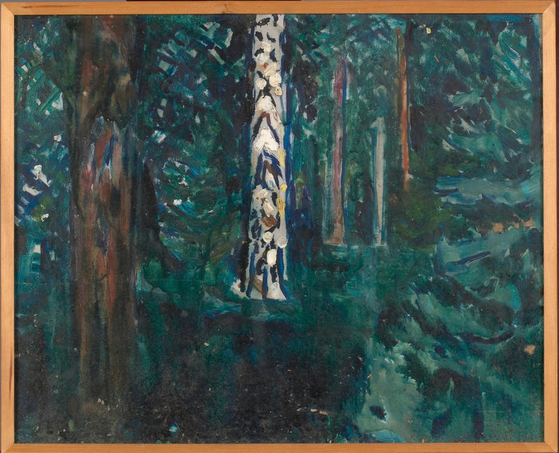 Bosque con troncos de abedul - Edvard Munch