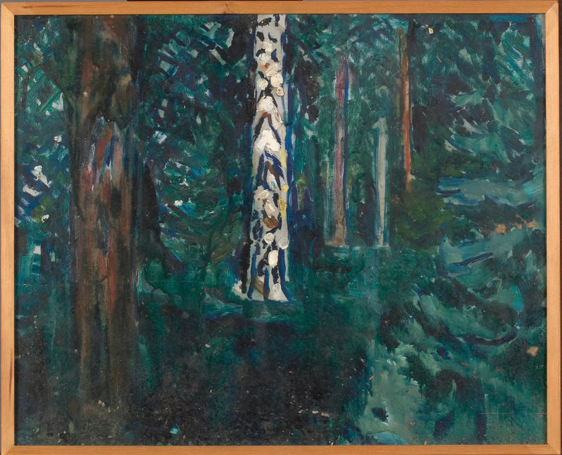 Bosque con troncos de abedul - Edvard Munch
