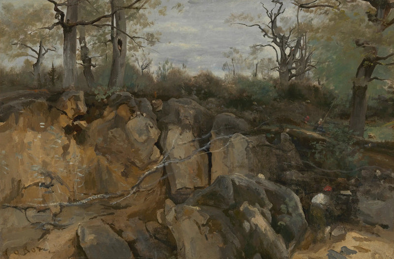 Bosque de Fontainebleau, cantera de arenisca abandonada - Jean-Baptiste Camille Corot