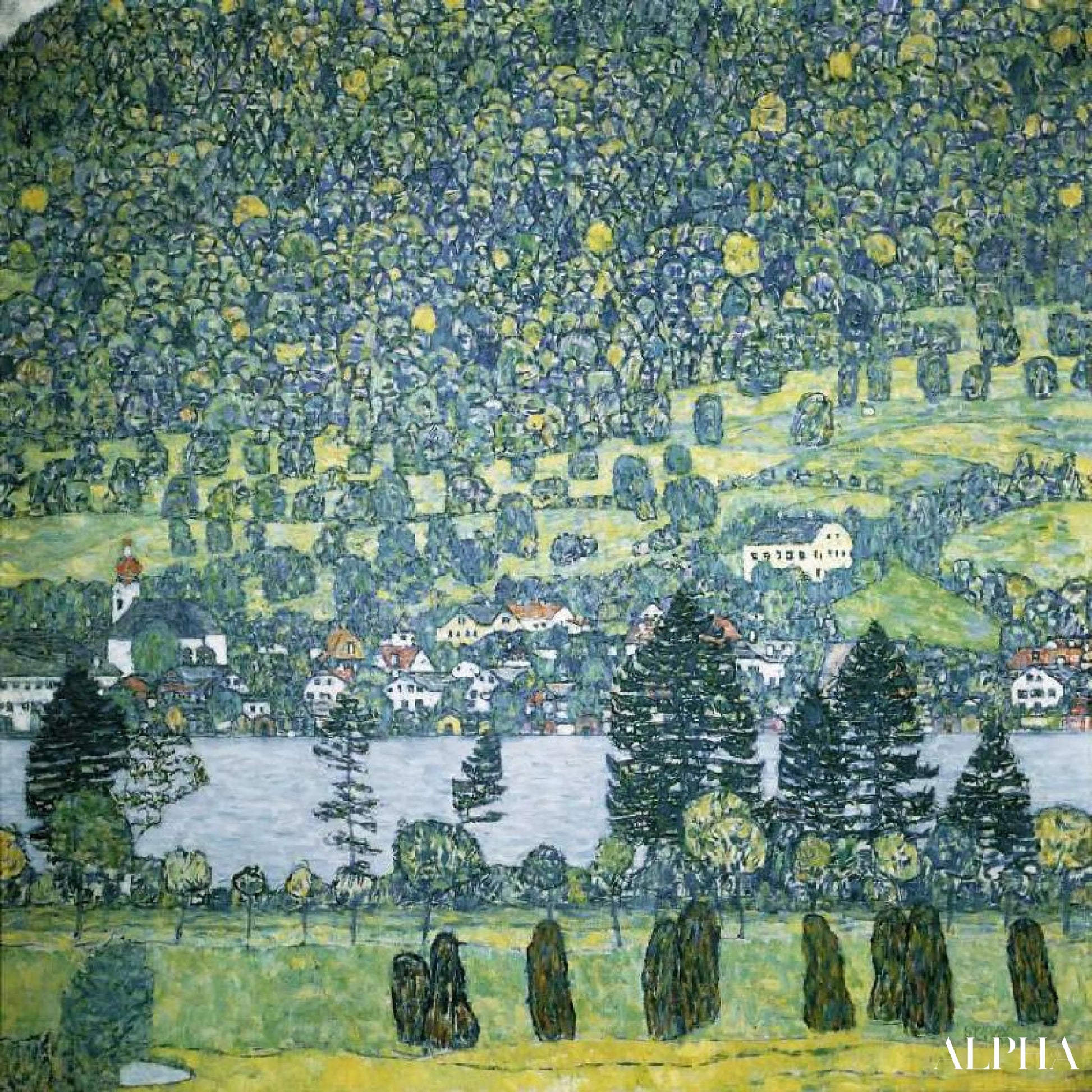 Forêt en pente Unterach au Attersee - Gustav Klimt - Reproductions de tableaux et peintures haut de gamme
