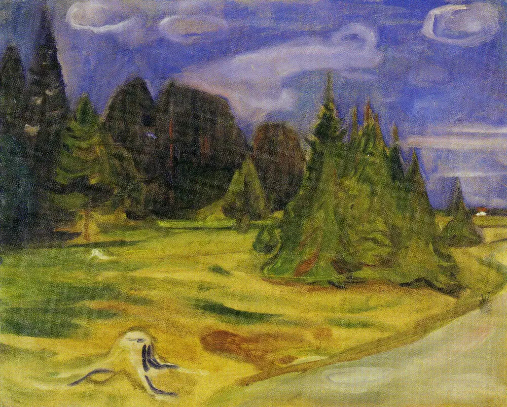 Reproduction du tableau « Forêt sur le chemin de Borre - Edvard Munch » par Alpha Reproduction en peinture à l’huile