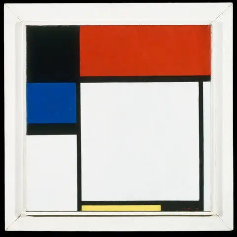 Fox Trot B, con negro, rojo, azul y amarillo - Piet Mondrian