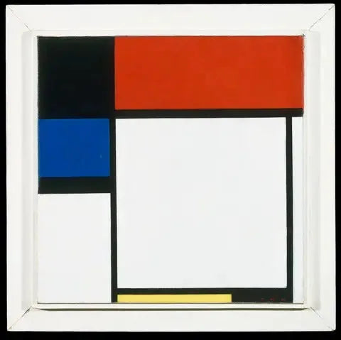 Fox Trot B, con negro, rojo, azul y amarillo - Piet Mondrian