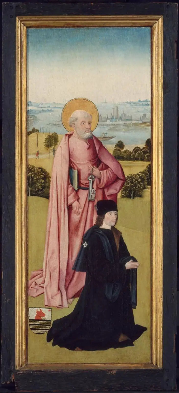 Franco van Langhel y sus Hijos con San Juan Bautista (cara exterior) ; Pieter van Os con San Pedro (cara interior) - Hieronymus Bosch