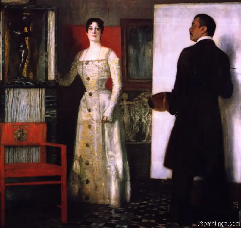 Franz y Mary atrapados en el estudio - Franz Von Stuck