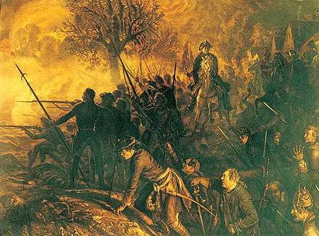 Federico y los suyos en la batalla de Hochkirch - Adolph von Menzel
