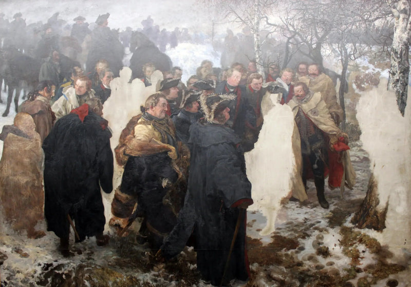 Federico el Grande se dirige a sus generales antes de la batalla de Leuthen en 1757 - Adolph von Menzel