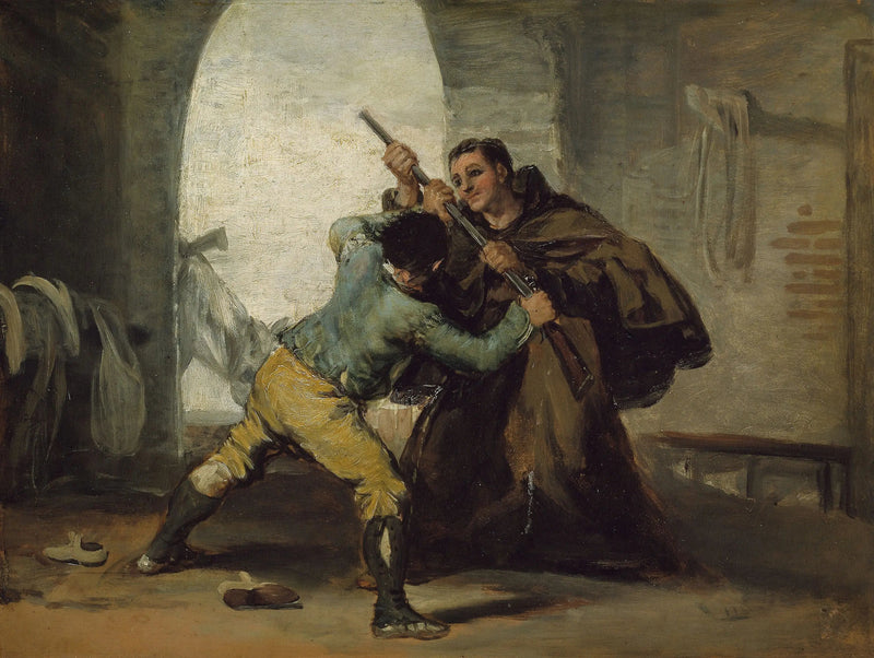 Hermano Pedro arranca la pistola a El Maragato - Francisco de Goya
