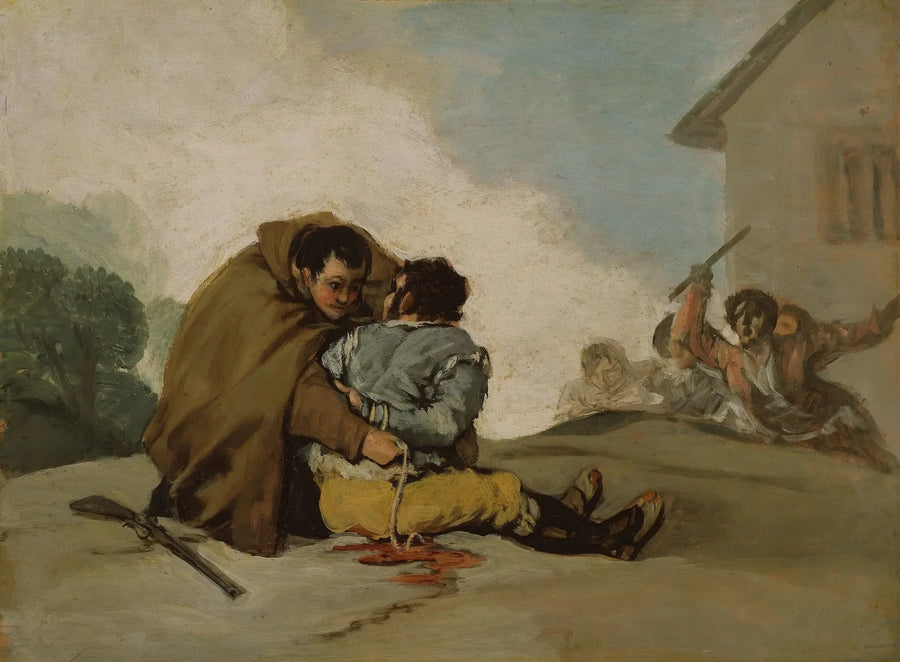 Hermano Pedro ata El Maragato con una cuerda - Francisco de Goya