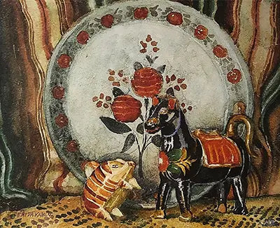 Tirelire et cheval noir - Frida Kahlo