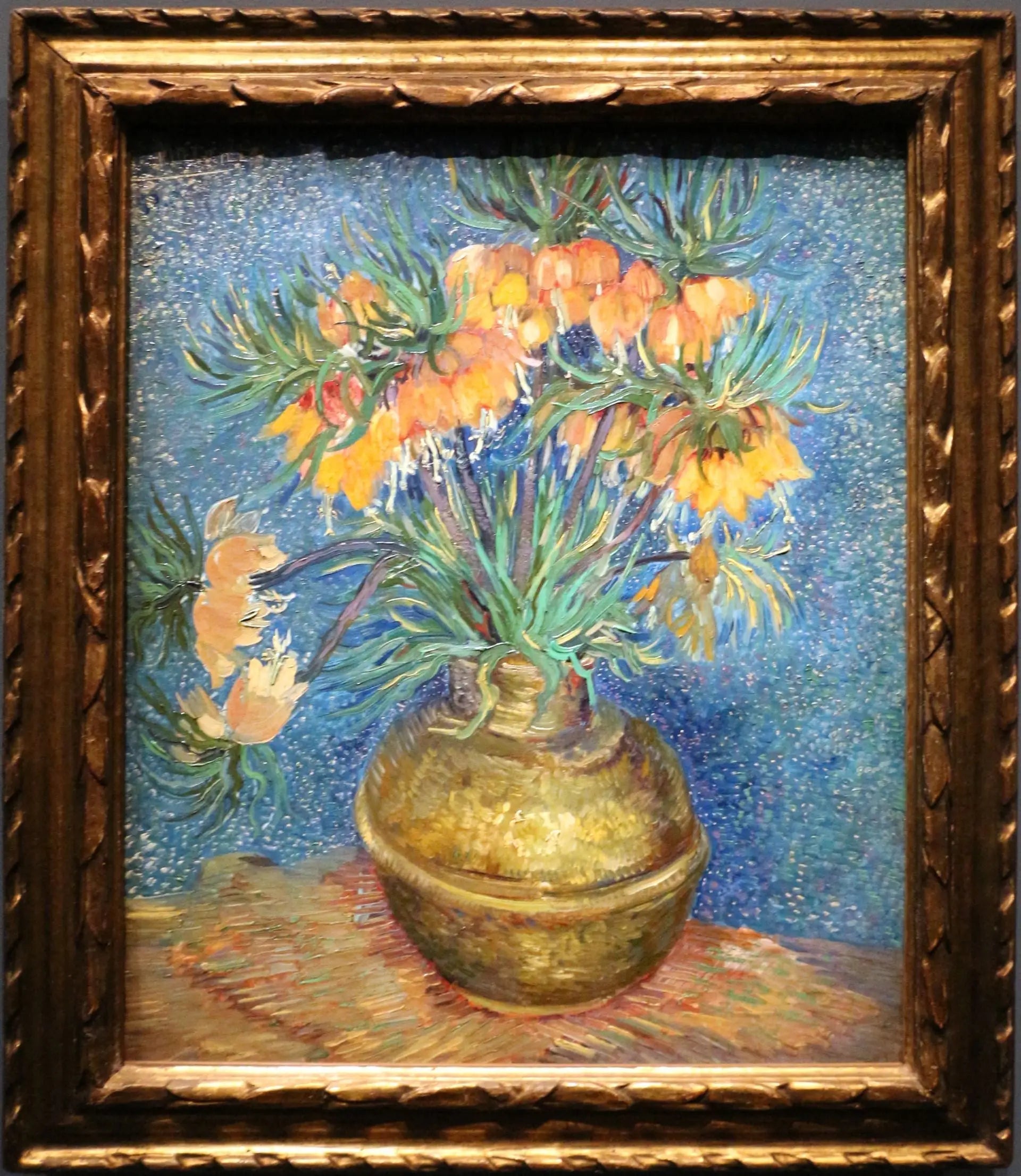 Fritillaires couronne impériale dans un vase de cuivre - Vincent van Gogh image 1 copie peinte à la main à l’huile