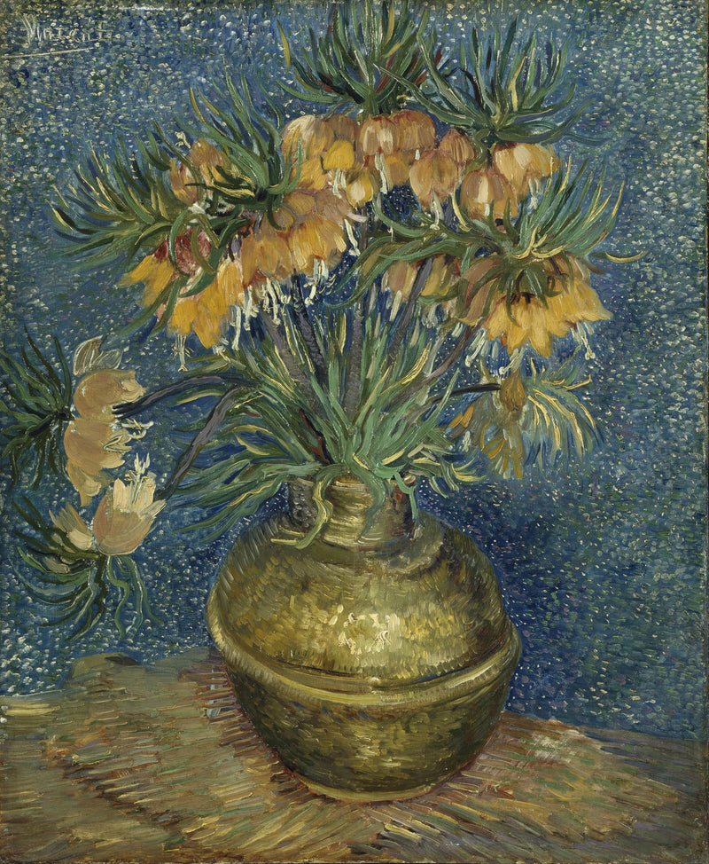 Fritillarias corona imperial en un jarrón de cobre - Vincent van Gogh