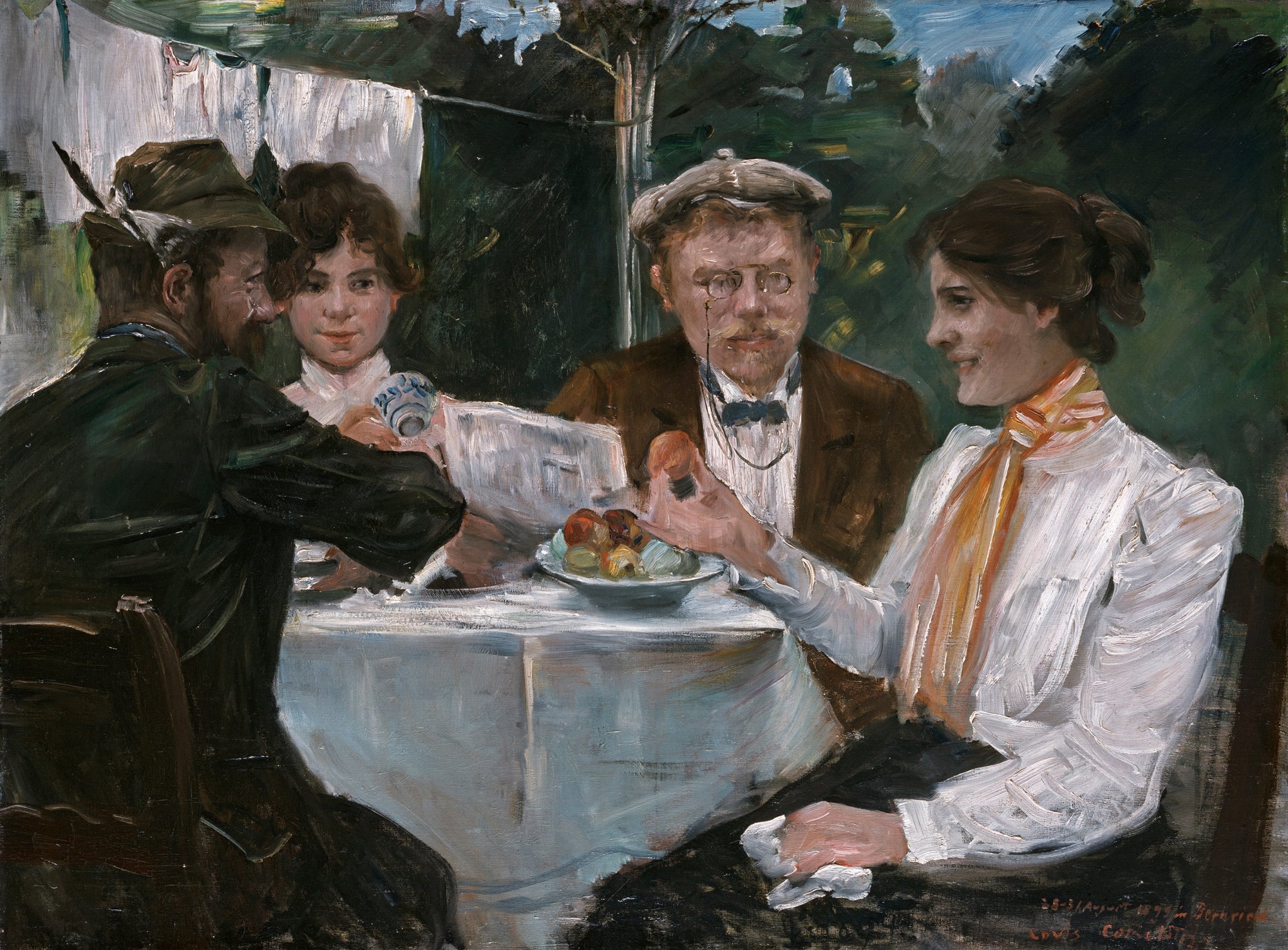 Frühstück in Max Halbes Garten - Lovis Corinth image 1 reproduction d’œuvre d’art à l’huile