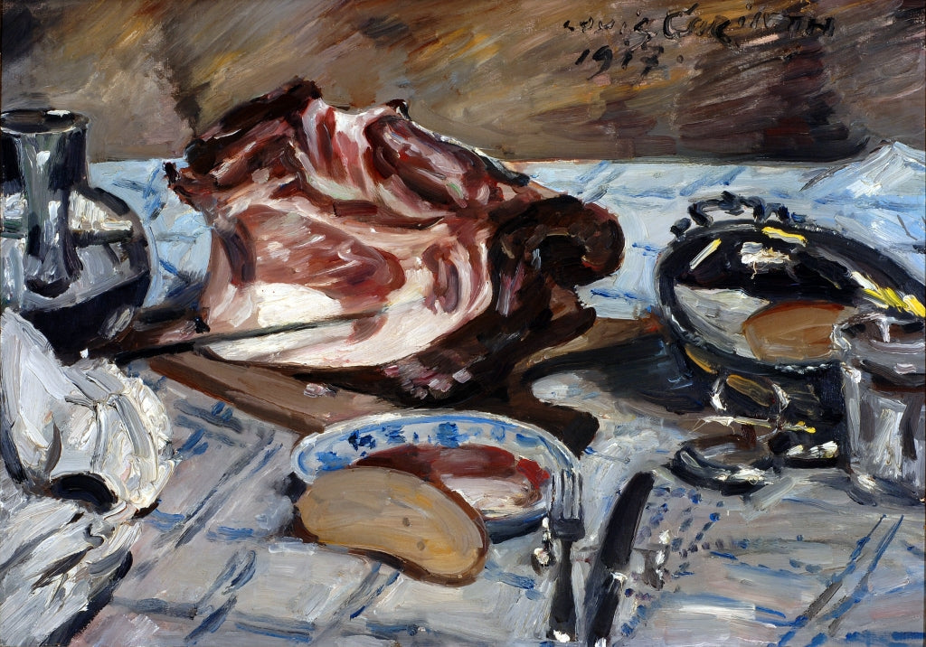Frühstückstisch mit Schinken - Lovis Corinth image 1 copie peinte à la main à l’huile
