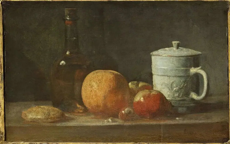 Frutas, Botella, Jarra y Massepain - Jean Simeón Chardin