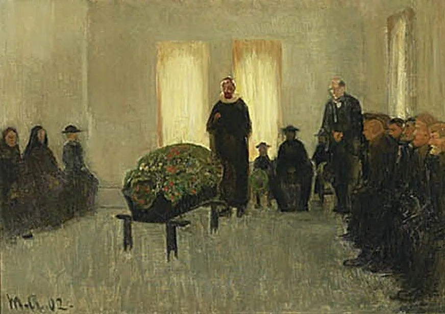 Funeral de un pescador de Skagen. -Michael Peter Ancher