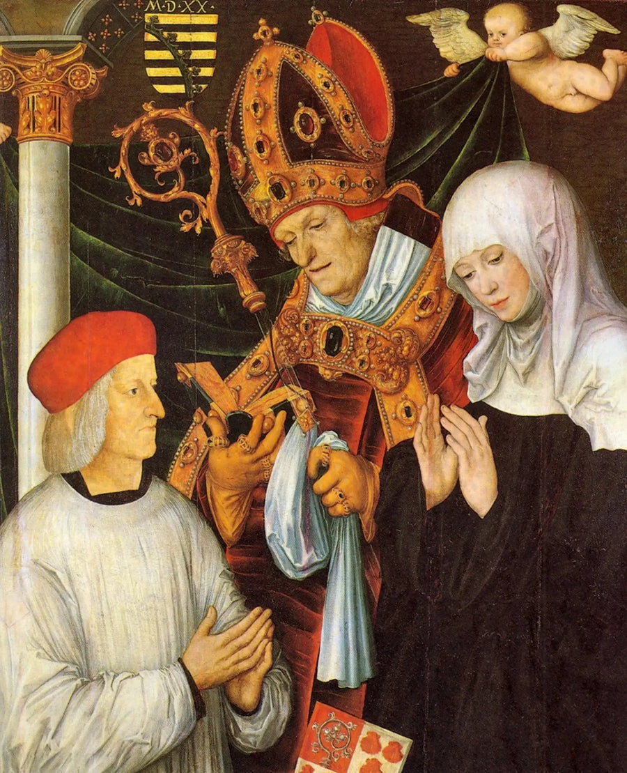 Gabriel d'Eyb, obispo de Eichstätt, con los santos Wilibald y Walburga - Lucas Cranach el Viejo