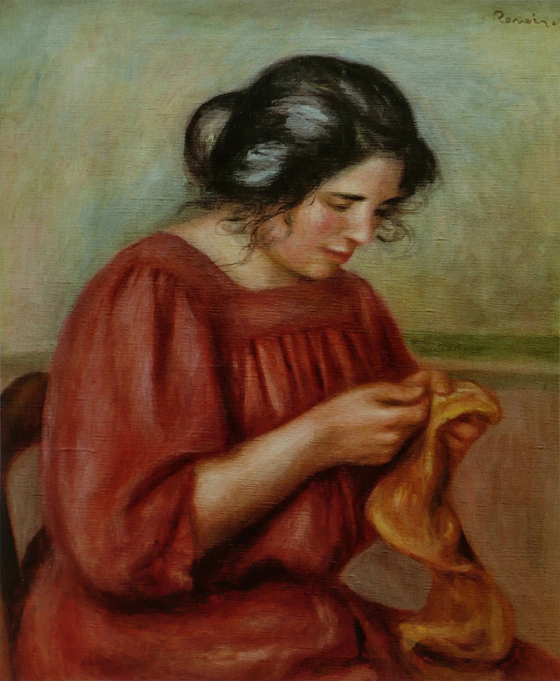 Gabrielle retomando - Pierre-Auguste Renoir