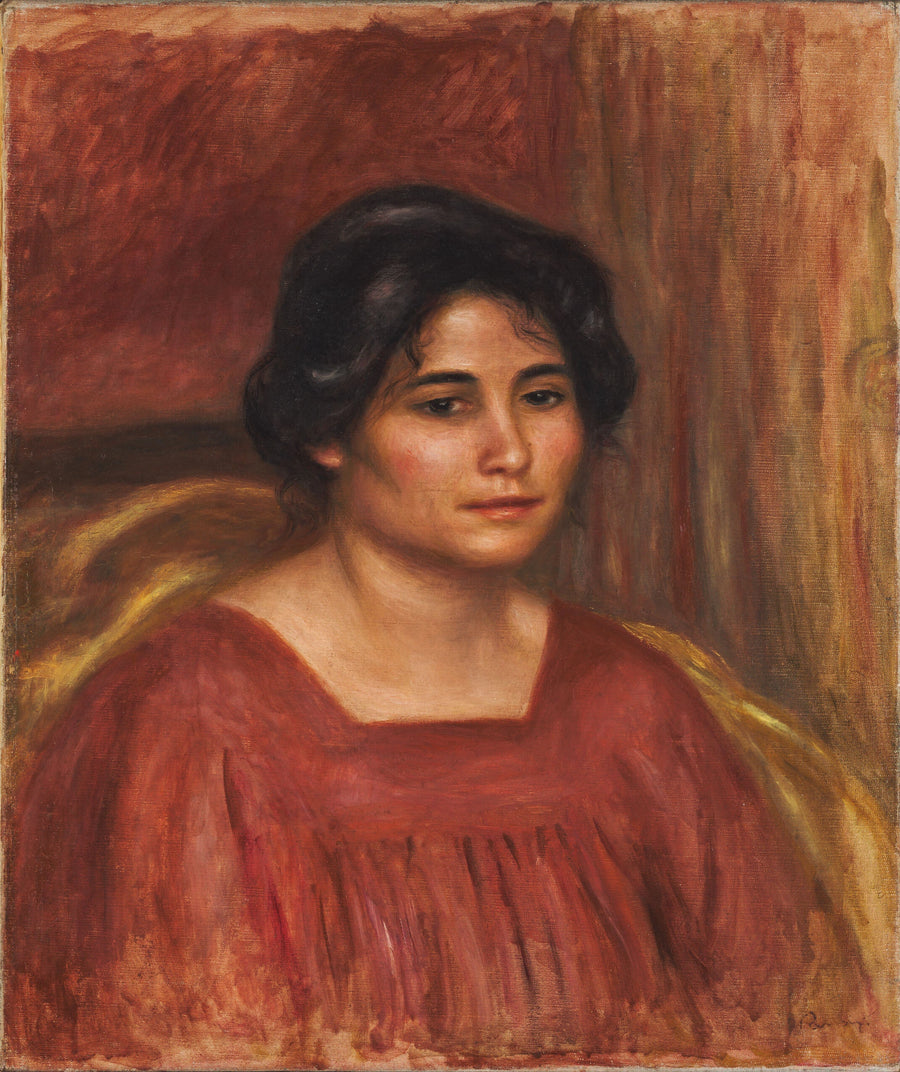 Gabrielle con vestido rojo - Pierre-Auguste Renoir