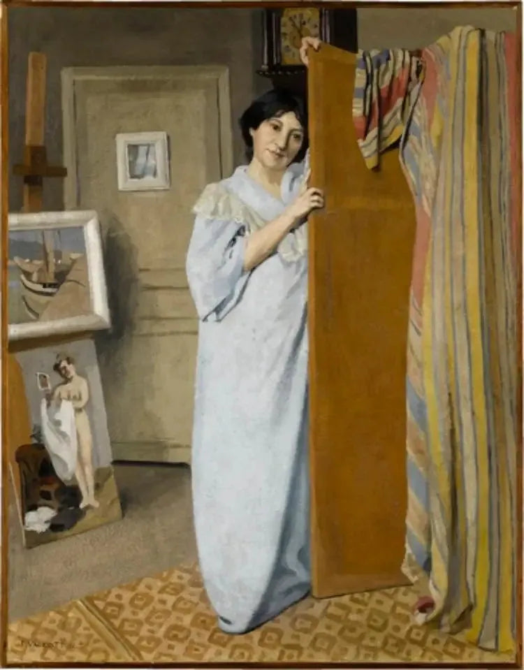 Gabrielle Vallotton en el taller - Félix Vallotton