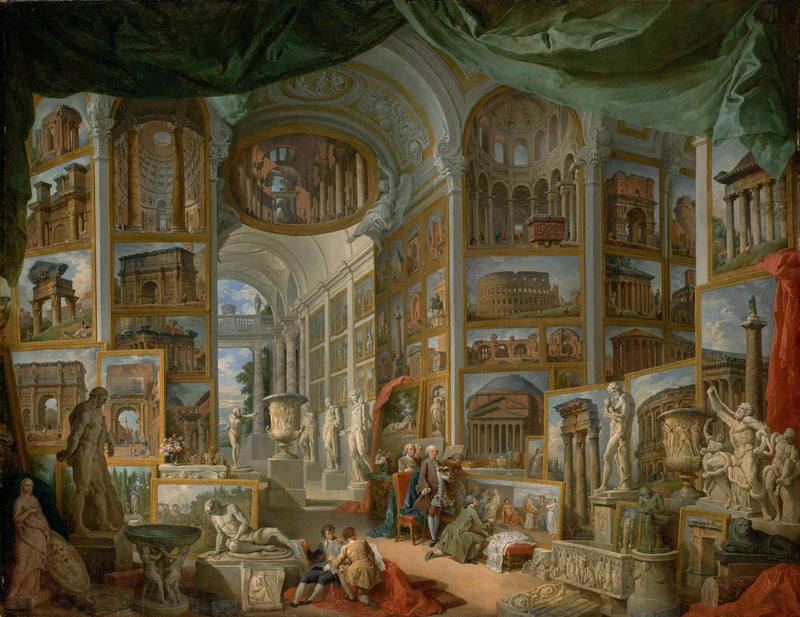 Galería de vistas de la Roma antigua - Giovanni Paolo Panini