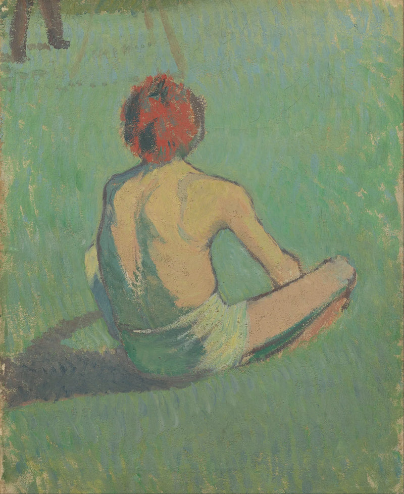 Niño sentado en la hierba - Émile Bernard