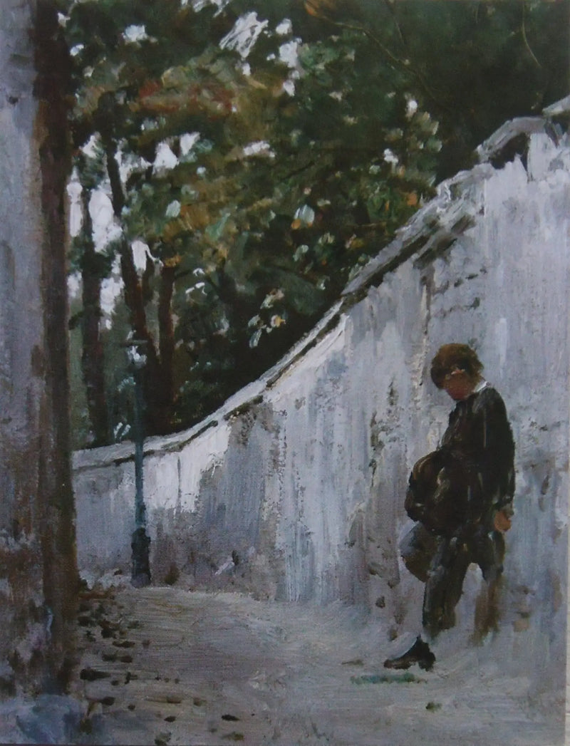 Niño en la pared del jardín. Montmartre - Ilya Repin