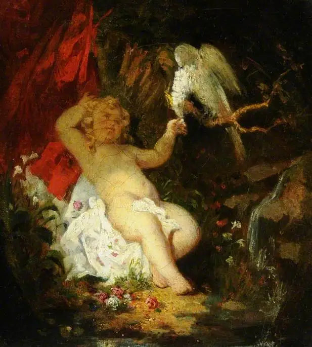 Niño con un loro - Gustave Courbet