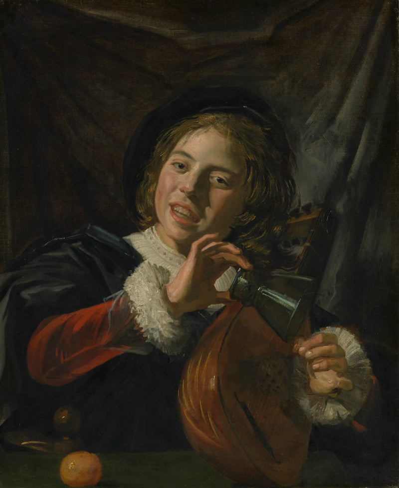 Niño con un vaso y un laúd - Frans Hals