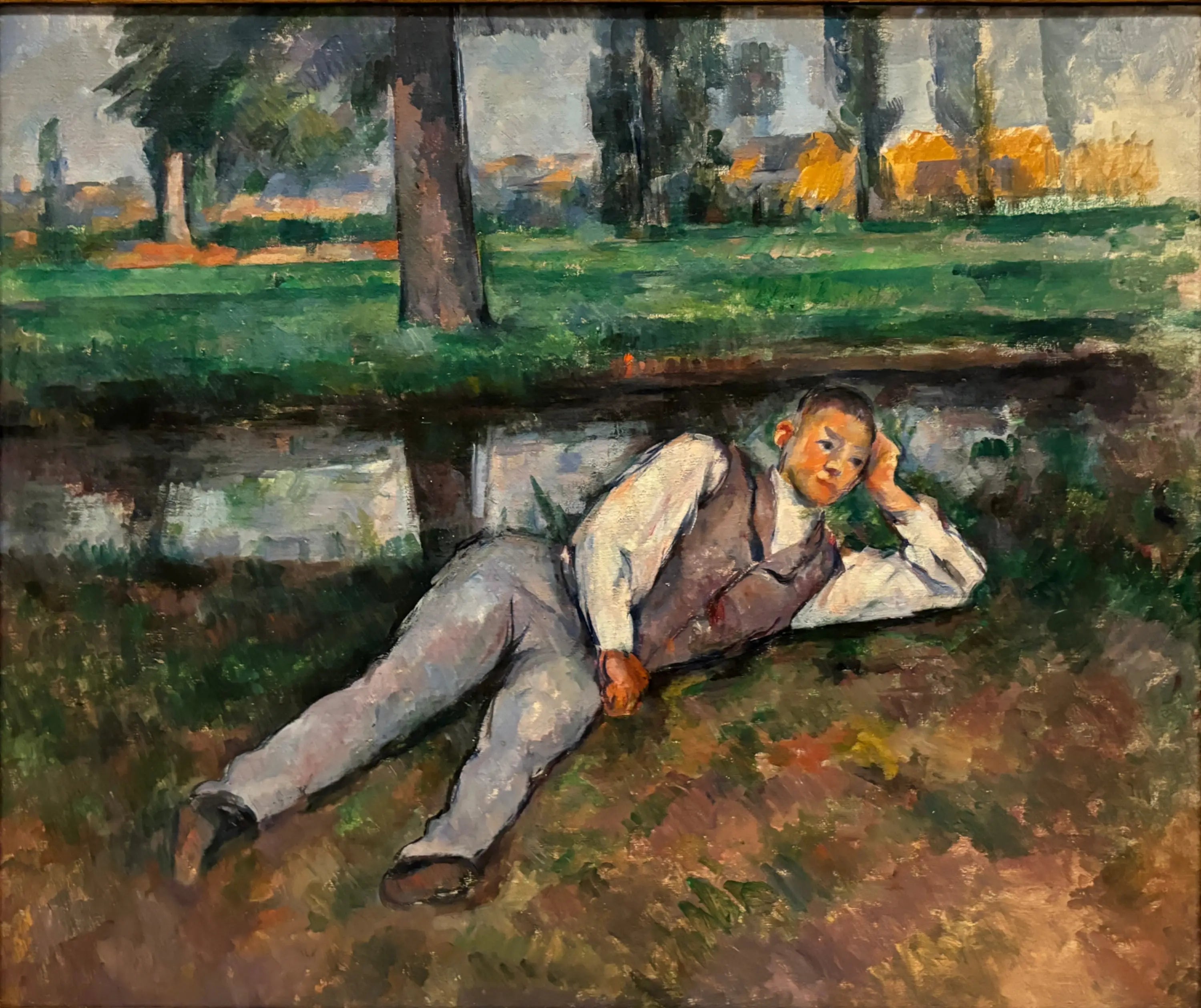 Garçon couché - Paul Cézanne image 1 copie de tableau peinte à la main
