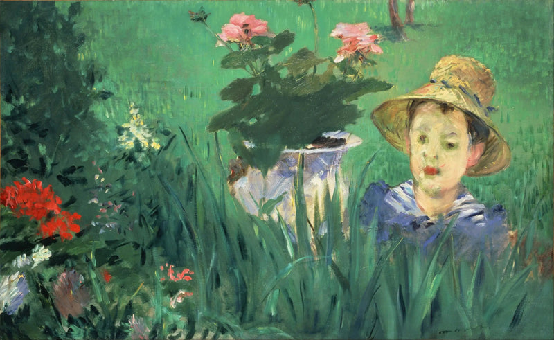 Niño en las flores (Jacques Hoschedé) - Édouard Manet