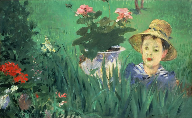 Niño en las flores (Jacques Hoschedé) - Édouard Manet